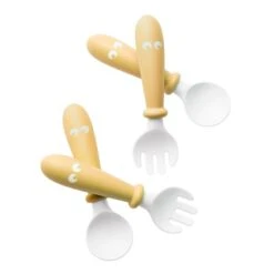 BabyBjorn Baby Spoon & Fork (4-pcs) Powder Yellow