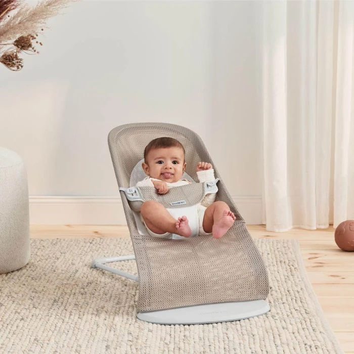 BabyBjorn Bouncer Balance Soft Mesh - Grey Beige 5 BabyBjorn Bouncer Balance Soft Mesh - Grey Beige - Image 3