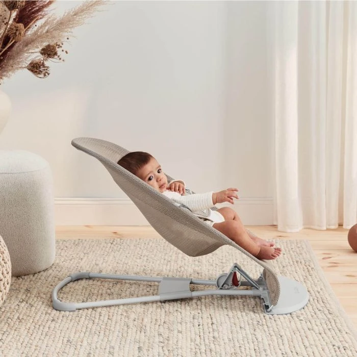 BabyBjorn Bouncer Balance Soft Mesh - Grey Beige 6 BabyBjorn Bouncer Balance Soft Mesh - Grey Beige - Image 4