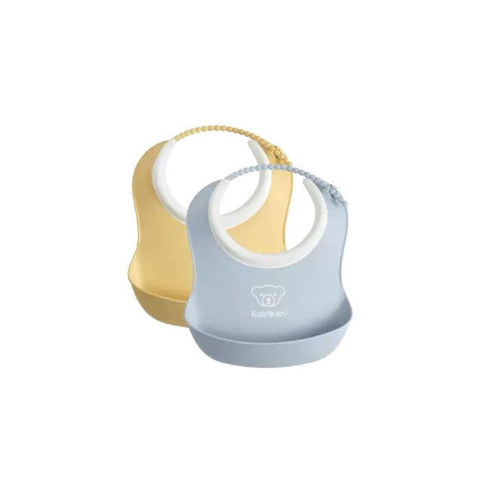BabyBjorn Baby Bib Pack Of 2 - Powder Yellow/Powder Blue 3 BabyBjorn Baby Bib Pack Of 2 - Powder Yellow/Powder Blue