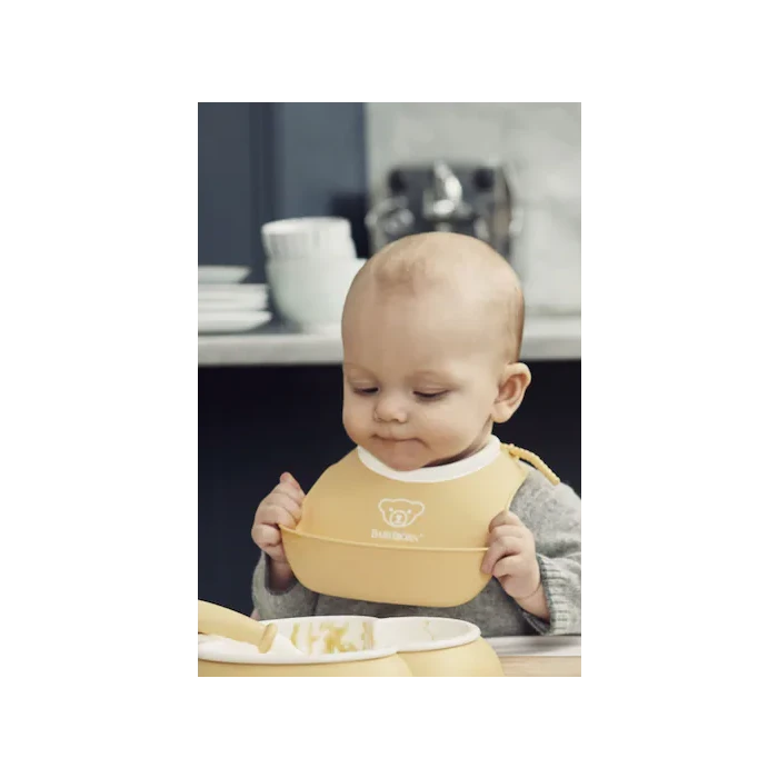 BabyBjorn Baby Bib Pack Of 2 - Powder Yellow/Powder Blue 5 BabyBjorn Baby Bib Pack Of 2 - Powder Yellow/Powder Blue - Image 3