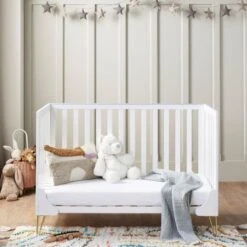 Babymore Kimi Cot Bed - White -Baby Products Store babymore kimi cot bed white 3 2