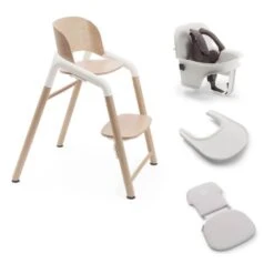 Bugaboo Giraffe Highchair + Accessories Bundle - Neutral Wood/White