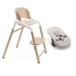 Bugaboo Giraffe Highchair + Newborn Set - Neutral Wood/White