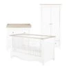 CuddleCo Clara 3PC Set 3 Drawer Dresser, Cot Bed And Wardrobe - Driftwood Ash -Baby Products Store clara driftwood ash 3 piece 001