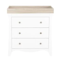 CuddleCo Clara 3PC Set 3 Drawer Dresser, Cot Bed And Wardrobe - Driftwood Ash -Baby Products Store clara driftwood ash 3 piece 003