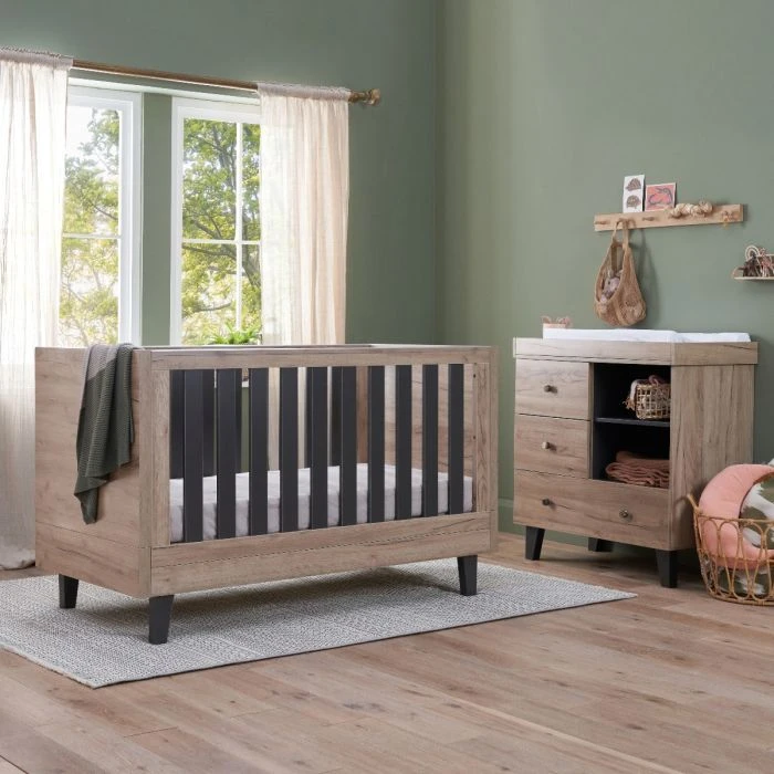 Tutti Bambini Como 2 Piece Room Set - Distressed Oak / Slate Grey 4 Tutti Bambini Como 2 Piece Room Set - Distressed Oak / Slate Grey - Image 2