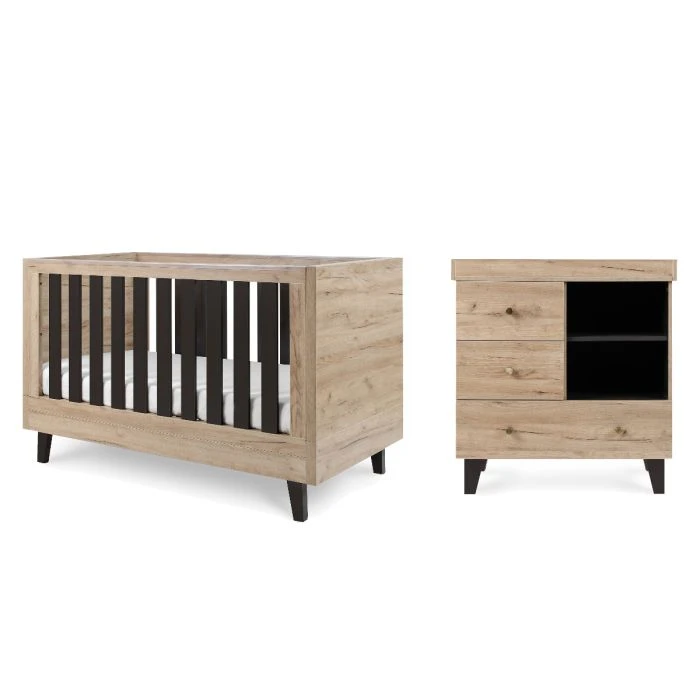 Tutti Bambini Como 2 Piece Room Set - Distressed Oak / Slate Grey 3 Tutti Bambini Como 2 Piece Room Set - Distressed Oak / Slate Grey