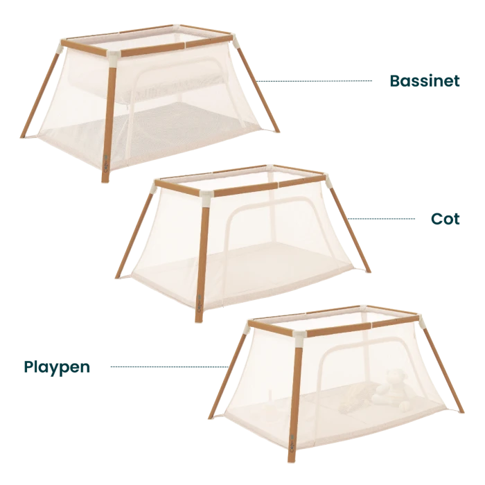 Tutti Bambini CoZee Go Travel Cot - Scandinavian Walnut/Ecru 7 Tutti Bambini CoZee Go Travel Cot - Scandinavian Walnut/Ecru - Image 6
