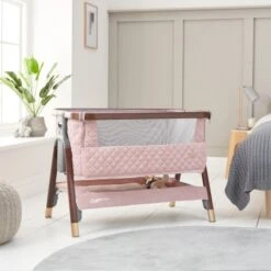 Tutti Bambini CoZee Luxe Bedside Crib - Walnut/Blush 21 Tutti Bambini CoZee Luxe Bedside Crib - Walnut/Blush -Baby Products Store cozee luxe bedside crib walnut blush hero