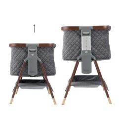 Tutti Bambini CoZee Luxe Bedside Crib - Walnut/Slate -Baby Products Store cozee luxe bedside crib walnut slate 6