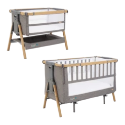 Tutti Bambini Cozee XL Bedside Crib & Cot - Oak/Charcoal