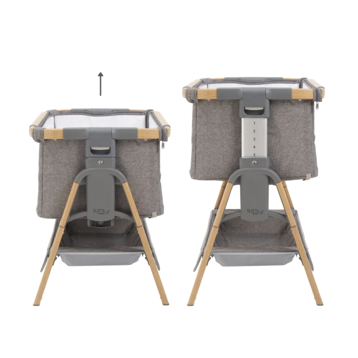 Tutti Bambini Cozee XL Bedside Crib & Cot - Oak/Charcoal 4 Tutti Bambini Cozee XL Bedside Crib & Cot - Oak/Charcoal - Image 2
