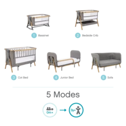 Tutti Bambini Cozee XL Bedside Crib & Cot - Oak/Charcoal 15 Tutti Bambini Cozee XL Bedside Crib & Cot - Oak/Charcoal -Baby Products Store cozee xl oak charcoal 3