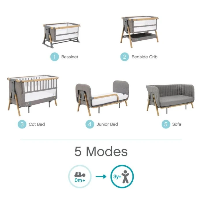 Tutti Bambini Cozee XL Junior Bed & Sofa Expansion Pack - Oak/Charcoal 6 Tutti Bambini Cozee XL Junior Bed & Sofa Expansion Pack - Oak/Charcoal - Image 4