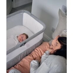 Mamas & Papas Lua Bedside Crib Grey Sheet Bundle - White -Baby Products Store d 7