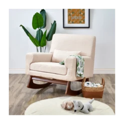 Gaia Baby Rocking/Feeding Chair & Footstool - Biscuit Boucle/Walnut -Baby Products Store e2 7qqnw 1