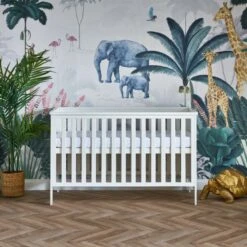 Obaby Evie Cot Bed - White -Baby Products Store evie white roomset 0323 rt