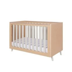 Tutti Bambini Fika Mini Cot Bed - Light Oak & White Sand -Baby Products Store fika mini cot bed light oak white sand 2