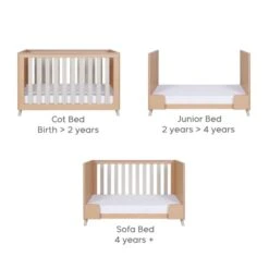 Tutti Bambini Fika Mini Cot Bed - Light Oak & White Sand -Baby Products Store fika mini cot bed light oak white sand 6