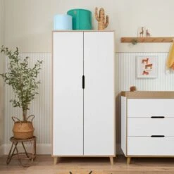 Tutti Bambini Fika Wardrobe - White & Light Oak -Baby Products Store fika wardrobe white light oak 4