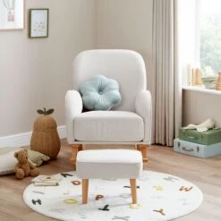Babymore Freya Nursing Chair With Stool - Cream -Baby Products Store freya nursing chair with stool cream 2