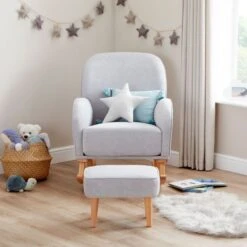 Babymore Freya Nursing Chair With Stool - Grey -Baby Products Store freya nursing chair with stool grey 2