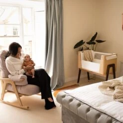 Gaia Baby Serena Chair And Bedside Crib Bundle - Dove/Natural -Baby Products Store gaia baby hera bedside crib nat 2 1