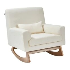 Gaia Baby Rocking/Feeding Chair & Footstool - Chalk Boucle/Oak -Baby Products Store gaia baby serena rocking nursing 2 4