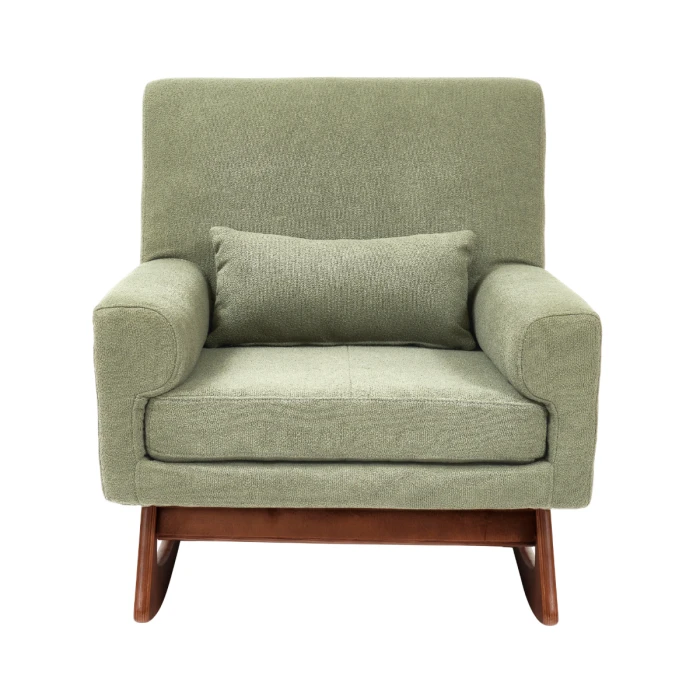 Gaia Baby Rocking/Feeding Chair - Sage Boucle/Walnut - Image 2