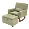 Gaia Baby Rocking/Feeding Chair & Footstool - Sage Boucle/Walnut