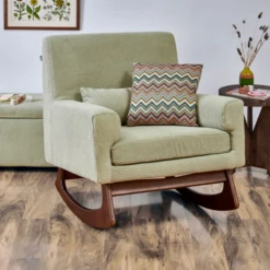 Gaia Baby Rocking/Feeding Chair - Sage Boucle/Walnut -Baby Products Store gaia baby serena rocking nursing feeding chair boucle sage walnut 8