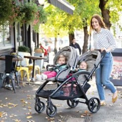 Joie EvaLite Duo Stroller - Pebble -Baby Products Store joie evalite duo stroller lifestyle 2 46300