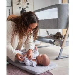 Mamas & Papas Lua Bedside Crib Grey Sheet Bundle - White -Baby Products Store k 2