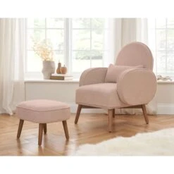 Tutti Bambini Micah Rocking Chair & Footstool - Blush -Baby Products Store lifestyle image 4 2