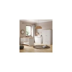 Little Acorns Sophia 3 Piece Nursery Room Set + FREE Pocket Sprung Mattress - White And Oak