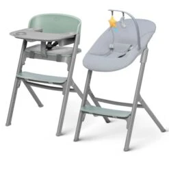 Kinderkraft Livy High Chair With Calmee Bouncer - Olive Green