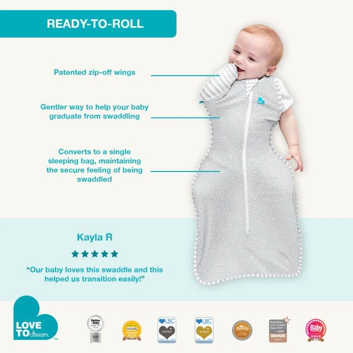 Love To Dream Swaddle UP Transition Bag Bamboo Size L - Grey Dot - Image 3