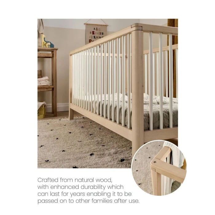 Mamas & Papas Solo Cotbed With Mattress - Blush/Natural 12 Mamas & Papas Solo Cotbed With Mattress - Blush/Natural - Image 10