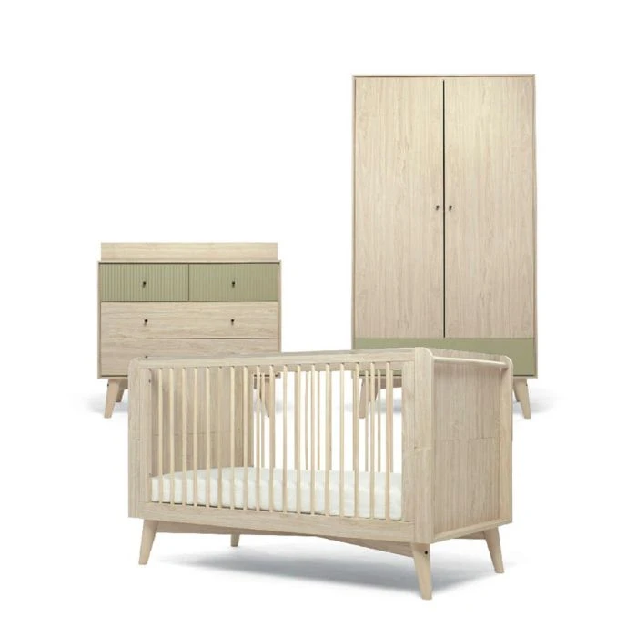 Mamas & Papas Coxley 3 Piece Cotbed Range - Natural/Olive 4 Mamas & Papas Coxley 3 Piece Cotbed Range - Natural/Olive - Image 2