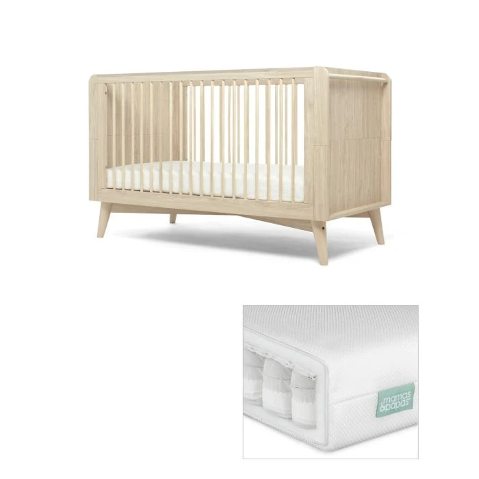 Mamas & Papas Coxley Cotbed & Mattress Bundle - Natural/Olive 3 Mamas & Papas Coxley Cotbed & Mattress Bundle - Natural/Olive