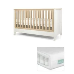 Mamas & Papas Harwell Cotbed Set With Premium Pocket Spring Mattress - White/Natural