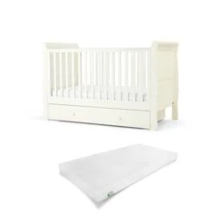 Mamas & Papas Mia Cotbed Set With Premium Pocket Spring Mattress - White