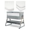 Mamas & Papas Lua Bedside Crib Grey Sheet Bundle - White