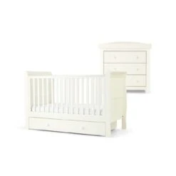 Mamas & Papas Mia Sleigh 3 Piece Cotbed Range - White -Baby Products Store mamas papas mia 2 piece cotbed and dresser changer set white 31774714396837 1200x 1