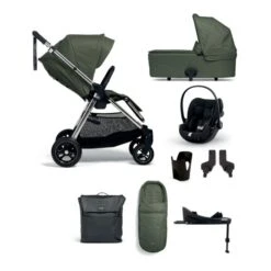 Mamas & Papas Flip XT3 Pushchair 8 Piece Complete Bundle With Cybex Cloud G Car Seat & Base - Juniper