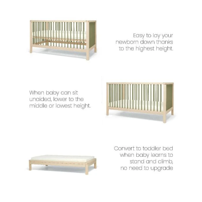 Mamas & Papas Solo Cotbed - Moss Green/Natural 8 Mamas & Papas Solo Cotbed - Moss Green/Natural - Image 6