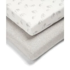 Mamas & Papas Cotbed Fitted Sheets (2 Pack) - Elephant