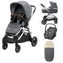 Maxi-Cosi Maxi Cosi Adorra Luxe Travel System Bundle - Twillic Grey