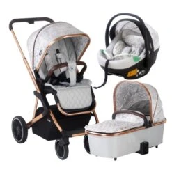 My Babiie MB500i ISize Travel System - Dani Dyer Rose Gold Marble